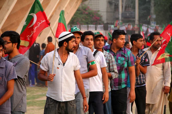 イムラン ・ カーン支持者パキスタン「-e-insaf ロイヤリティフリーのストック画像