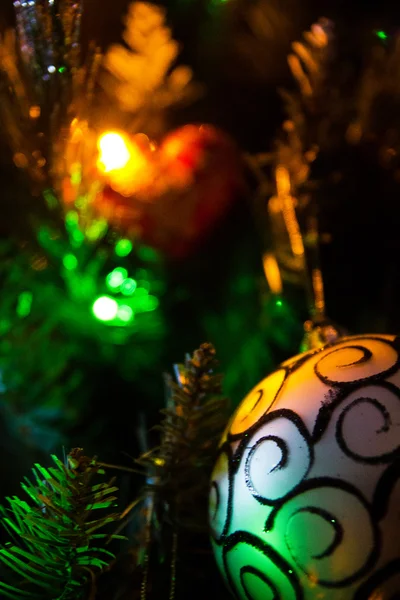 New years tree at night — Stock Photo, Image