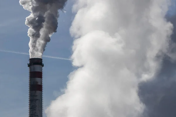 Contaminación Industrial Del Aire Por Quema Carbón — Foto de Stock