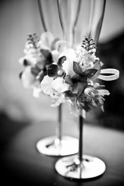 装飾結婚式のメガネのクローズ アップ ショット — ストック写真