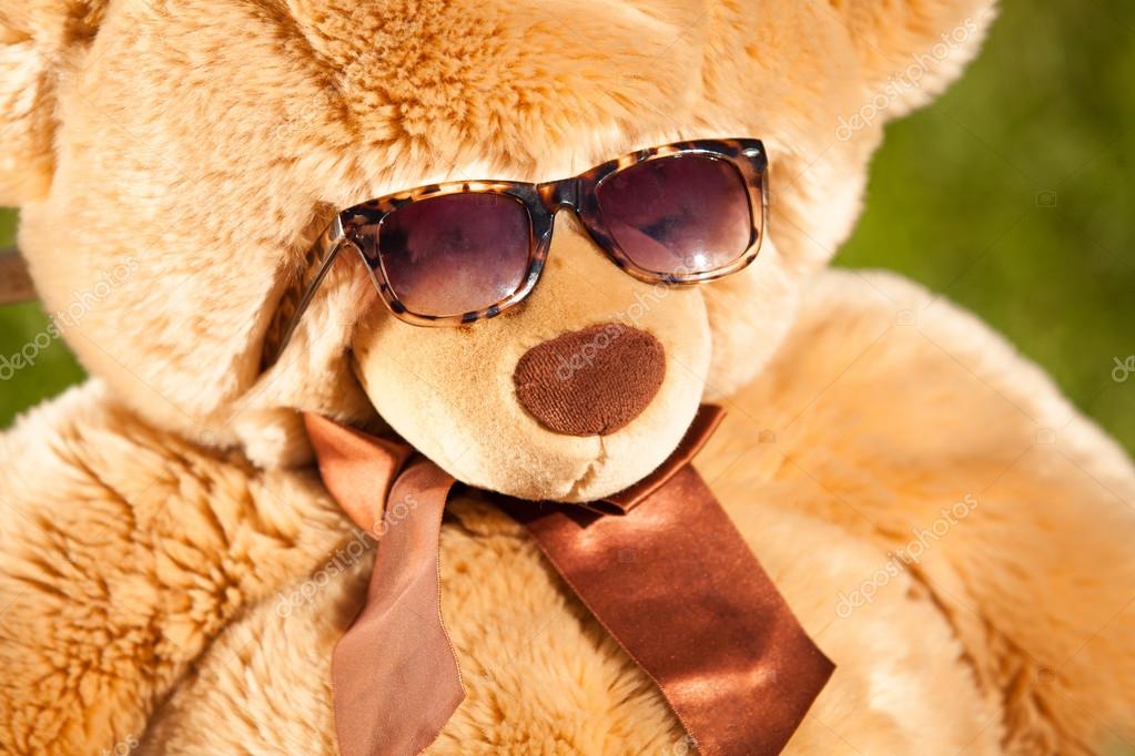 teddy bear wearing glasses