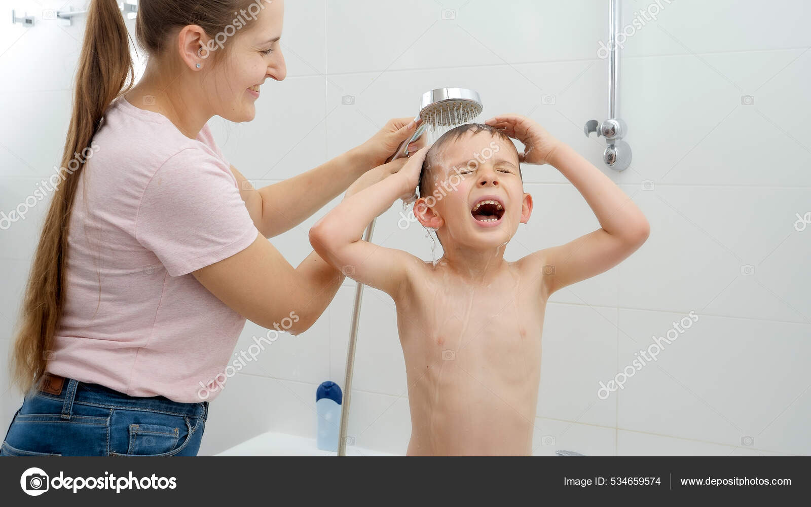 mother in the shower 