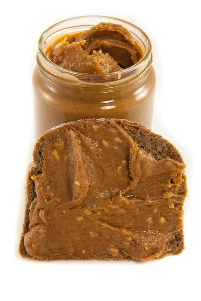 Peanut butter on bread — Stock Photo, Image