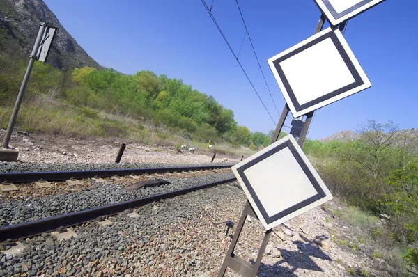 White railway signals — Stock Photo, Image