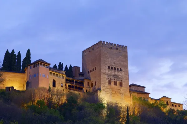 Solnedgång i alhambra — Stockfoto