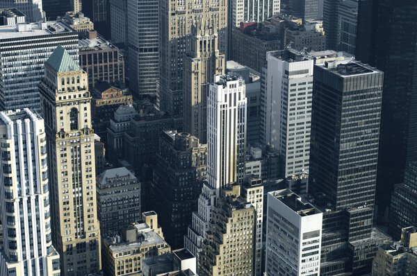 Aerial view in Manhattan, New York, United States