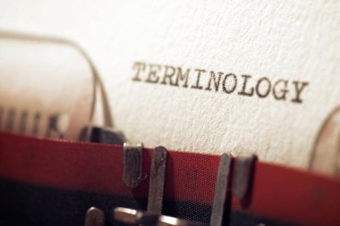Terminoloji kelimesi daktiloyla yazılmış..