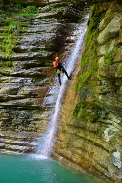 Kaňonářský Kaňon Furco Pyrenejích Vesnice Broto Provincie Huesca Španělsku — Stock fotografie