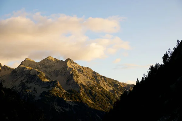 Ηλιοβασίλεμα Στα Πυρηναία Panticosa Tena Valley Στην Επαρχία Huesca Aragon — Φωτογραφία Αρχείου