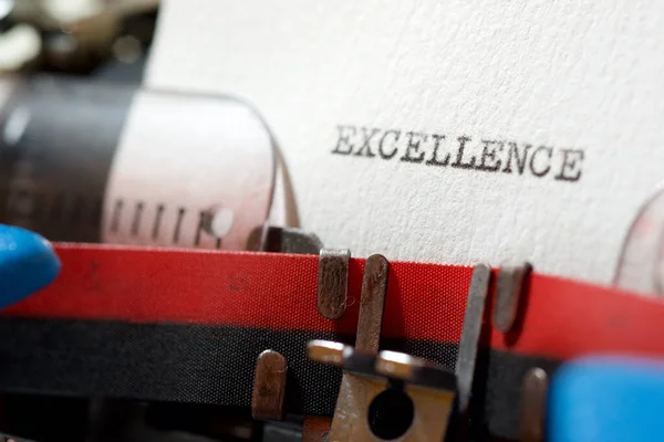 Das Mit Der Schreibmaschine Geschriebene Wort Exzellenz — Stockfoto