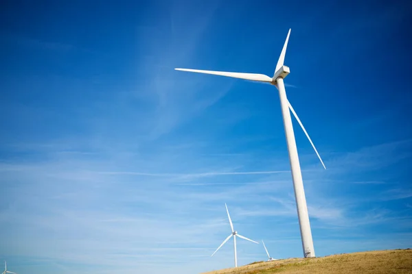 Turbinas Eólicas Para Produção Energia Elétrica Província Zaragoza Aragão Espanha — Fotografia de Stock