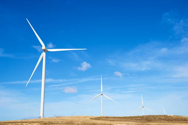 Turbinas Eólicas Para Produção Energia Elétrica Província Zaragoza Aragão Espanha Fotografia De Stock