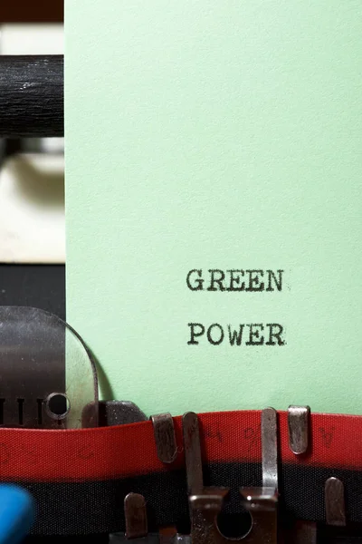 Πράσινο Κείμενο Εξουσίας Γραμμένο Γραφομηχανή — Φωτογραφία Αρχείου