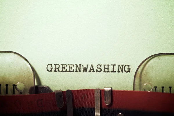 Palabra Greenwashing Escrita Con Una Máquina Escribir — Foto de Stock