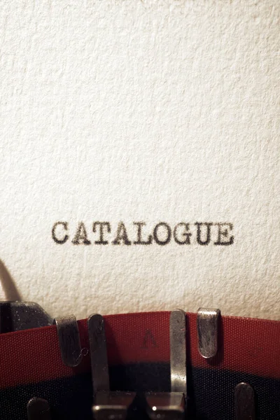 Catálogo Escrito Con Una Máquina Escribir —  Fotos de Stock