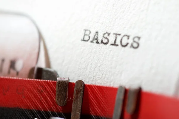 Das Mit Der Schreibmaschine Geschriebene Wort Basics — Stockfoto