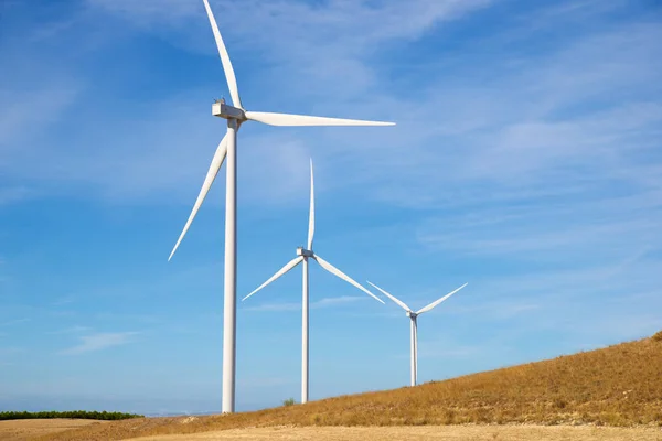 Wind Turbines Electric Power Production Zaragoza Province Aragon Spain — Stock Photo, Image