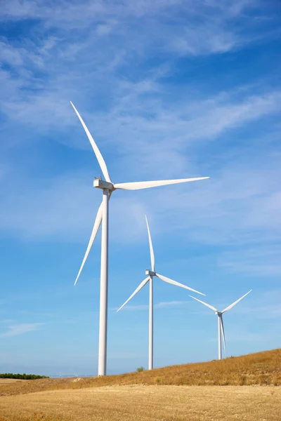 Turbinas Eólicas Para Produção Energia Elétrica Província Zaragoza Aragão Espanha — Fotografia de Stock