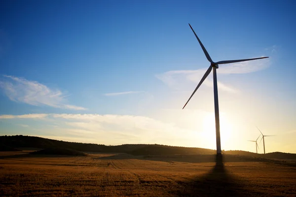 Turbinas Eólicas Para Produção Energia Elétrica Província Zaragoza Aragão Espanha — Fotografia de Stock