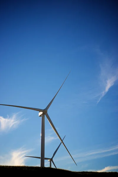 Turbinas Eólicas Para Produção Energia Elétrica Província Zaragoza Aragão Espanha — Fotografia de Stock