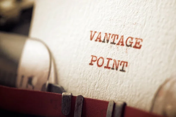 Vantage Point Text Written Typewriter — Stock Photo, Image