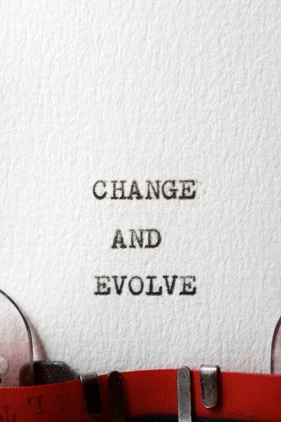 Daktiloyla Yazılmış Metni Değiştir Evrim Geçir — Stok fotoğraf