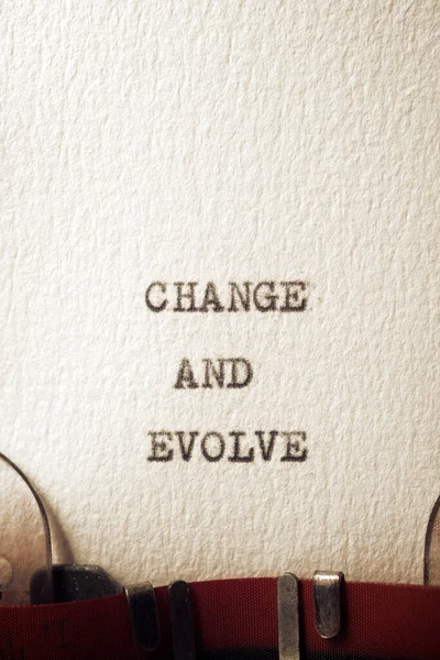 Change Evolve Text Written Typewriter — Stock Photo, Image