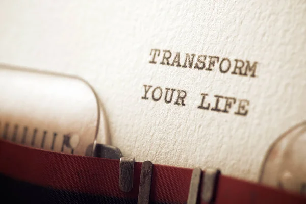 Transforme Seu Texto Vida Escrito Com Uma Máquina Escrever — Fotografia de Stock