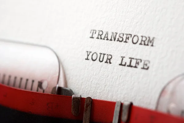 Transforme Seu Texto Vida Escrito Com Uma Máquina Escrever — Fotografia de Stock