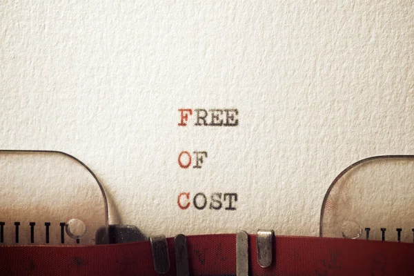 Free Cost Text Written Psací Stroj — Stock fotografie