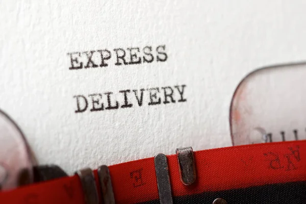 Express Delivery Text Written Typewriter Royalty Free Stock Photos