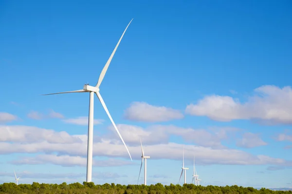 Turbinas Eólicas Para Producción Energía Eléctrica Provincia Zaragoza Aragón España —  Fotos de Stock