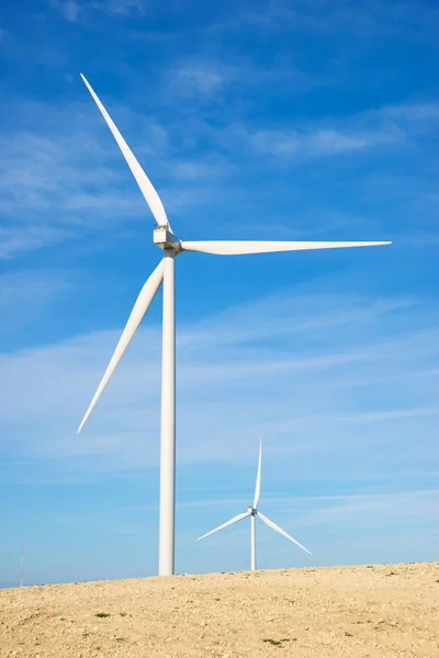 Eoliennes Pour Production Électricité Province Saragosse Aragon Espagne — Photo