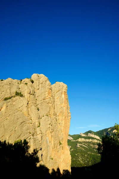 Βραχώδες Τείχος Όνομα Masmut Rocks Στην Penarroya Tastavins Επαρχία Teruel — Φωτογραφία Αρχείου