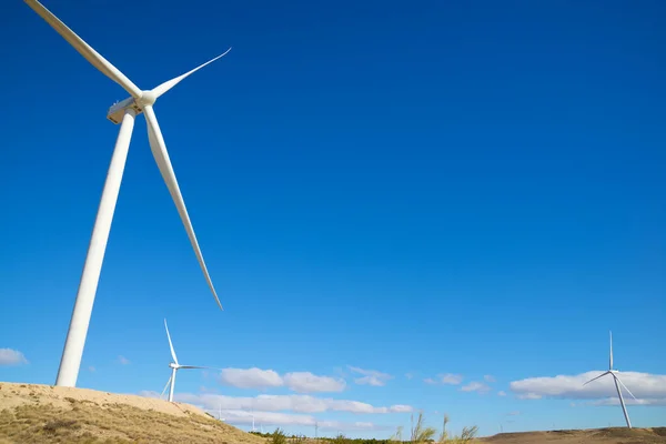 Wind Turbines Electric Power Production Zaragoza Province Aragon Spain — Stock Photo, Image