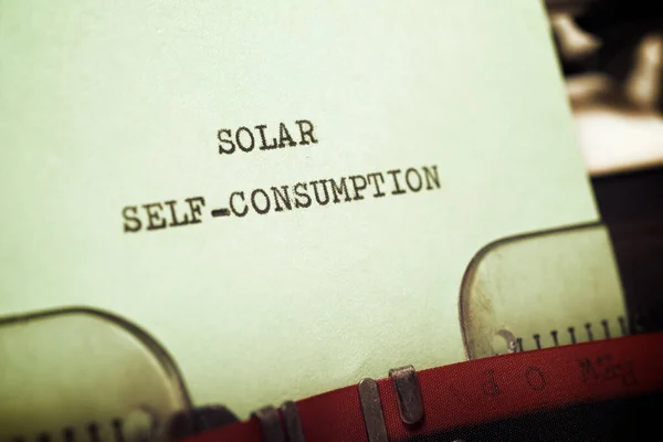 Solar Self Consumption Text Skriven Med Skrivmaskin — Stockfoto