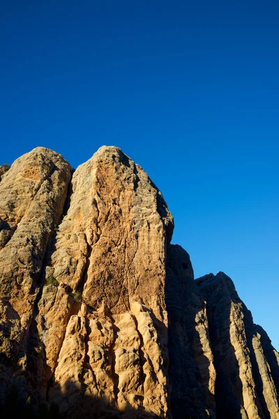 Parede Rocha Nomeada Masmut Rocks Penarroya Tastavins Província Teruel Aragão — Fotografia de Stock