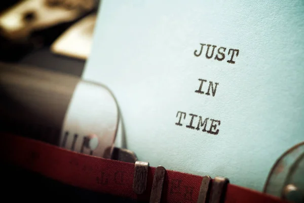 Just Time Text Written Typewriter — Stock Photo, Image