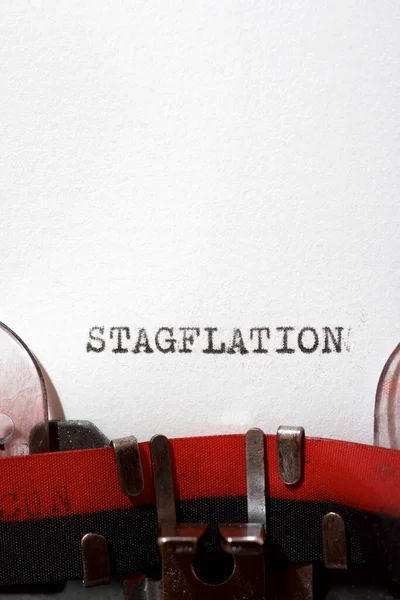 Stagflation Écrite Avec Une Machine Écrire — Photo