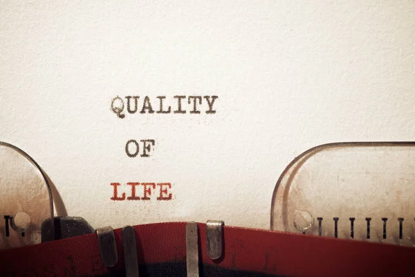 Quality Life Text Written Typewriter — Stock Photo, Image