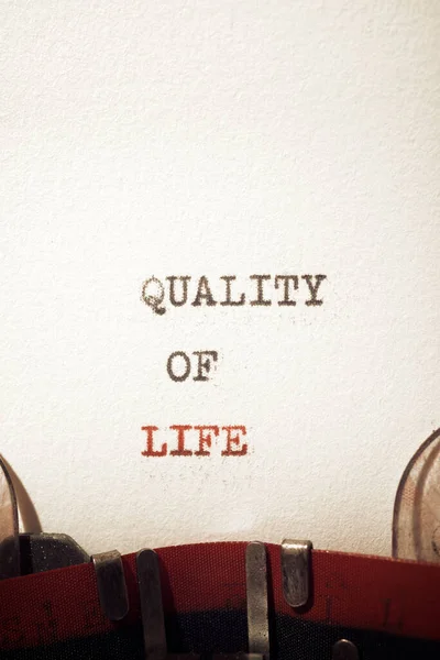 Quality Life Text Written Typewriter — Stock Photo, Image