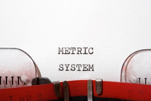 Metric System Text Written Typewriter — Stock Photo, Image