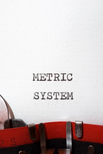 Metric System Text Written Typewriter — Stock Photo, Image