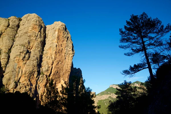 Rotsmuur Genoemd Als Masmut Rocks Penarroya Tastavins Provincie Teruel Aragon — Stockfoto