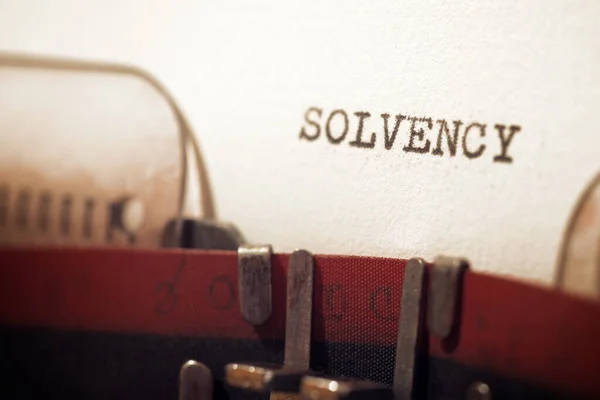 Solvency text written with a typewriter.
