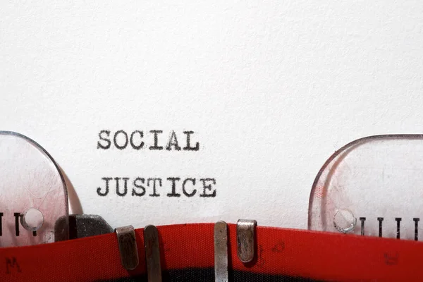 Social Justice Text Written Typewriter — 图库照片