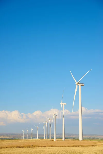 Windturbines Voor Elektrische Productie Provincie Zaragoza Aragon Spanje — Stockfoto