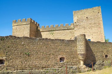 Pedraza köyündeki kale, Segovia vilayeti, İspanya 'daki Castilla Leon