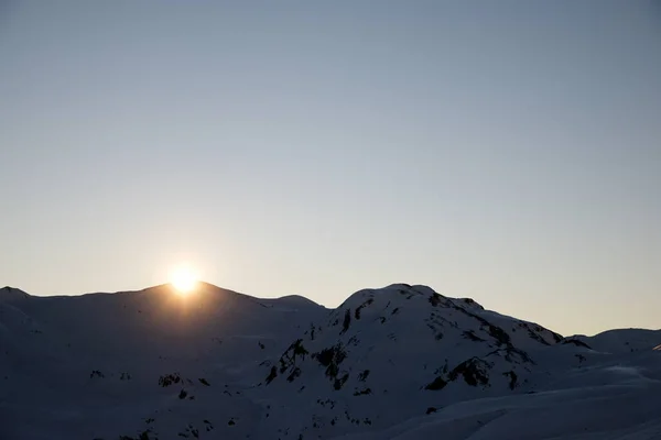 Sonnenuntergang Den Pyrenäen Ossautal Frankreich — Stockfoto