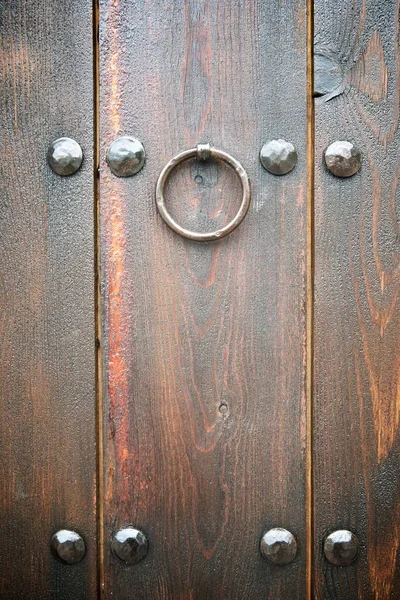 Закриття Старих Дерев Яних Дверей Ель Бурго Осма Провінція Сорія — стокове фото